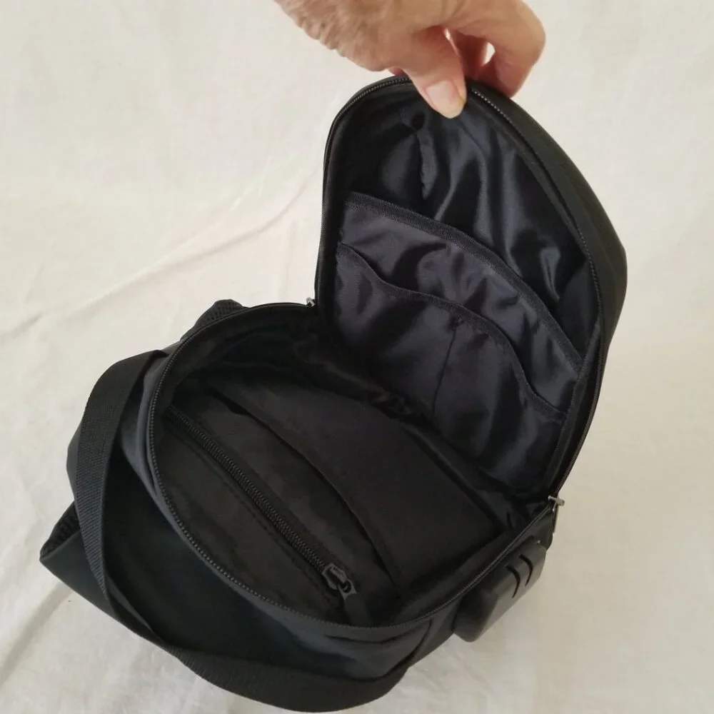 NEW! Anti-Theft Hard-Shell Crossbody/Shoulder Bag w/Locking Zippers and Strap